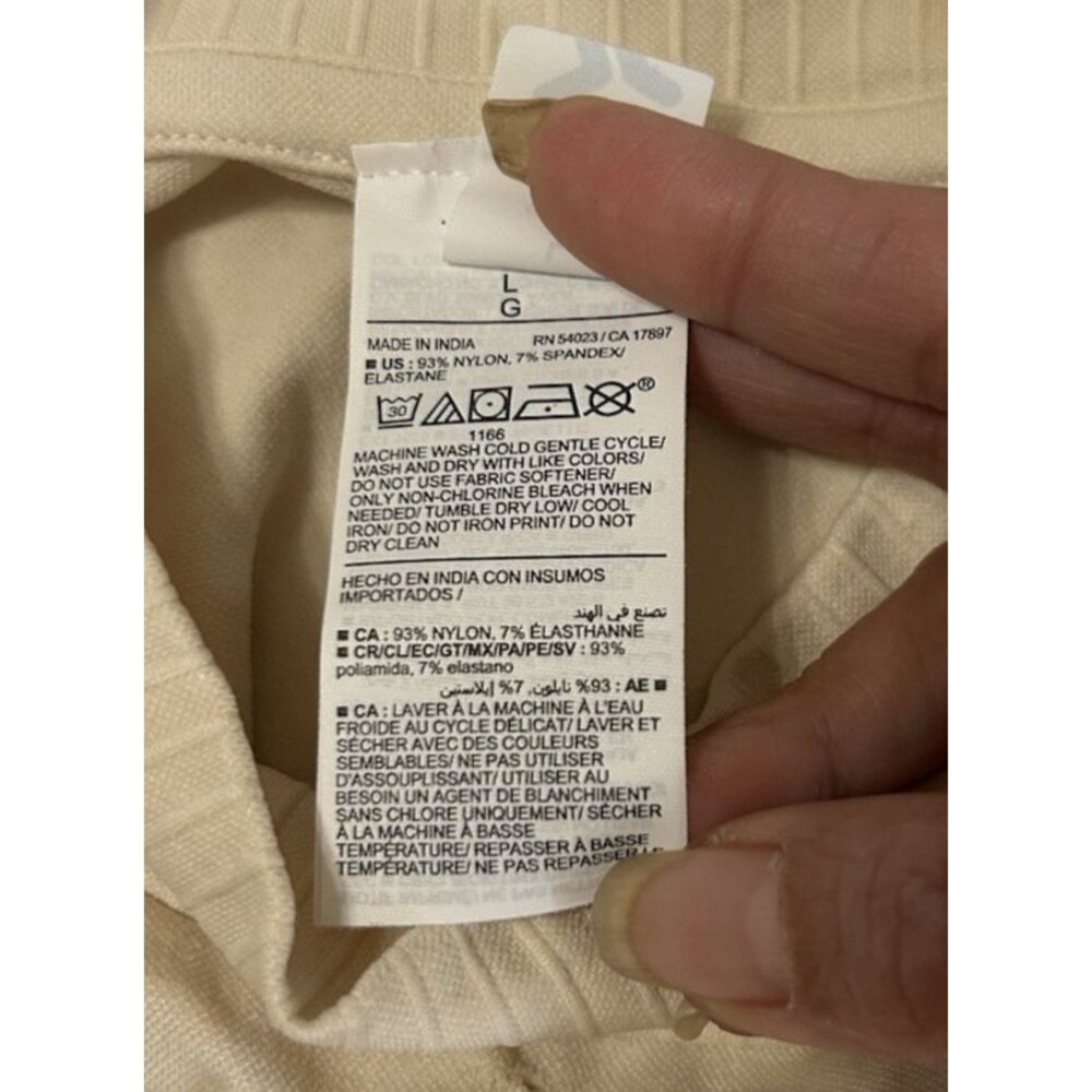 Old Navy Womens Seamless Crop Ivory Performance Go Dry Activewear Top L - Picture 12 of 13